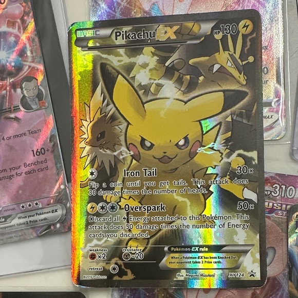 pokemon card pikachu ex full art Pikachu EX XY124 Promo main image 0